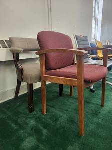 lot 20088 image: Office Reception Side Chairs with Wooden Arms