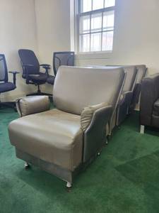 lot 20095 image: (3) Modern Leather Reception Chairs