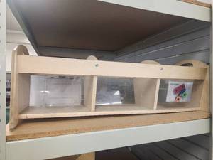lot 20098 image: Kaplan Early Learning Company Wood Storage Organizer with Clear Windows