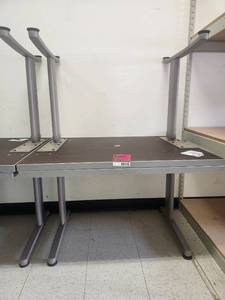 lot 20111 image: Work Desk with Gray Top - Set of 2