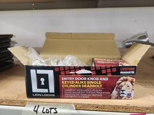 lot 20116 image: Lion Locks Entry Door Knob and Single Cylinder Deadbolt Set