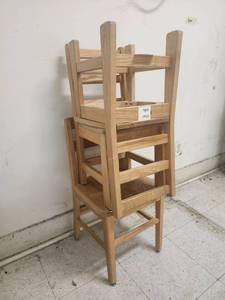 lot 20170 image: Wooden Ladder Back Chairs Set