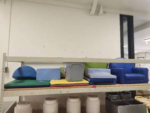 lot 20190 image: Childrens Educational Soft Blocks and Chair