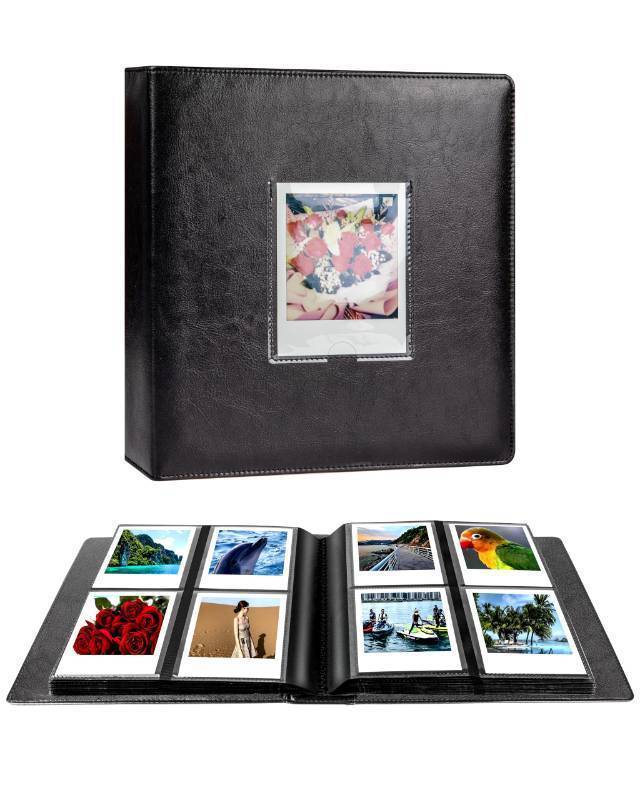 lot 35716 image: 256 Pockets Large Photo Album for Polaroid i-Type600SX-70 Instant Photos,3.5x4.25 Picture Book Fits Fujifilm Instax Wide 400300 Film (Black) - Retail $20