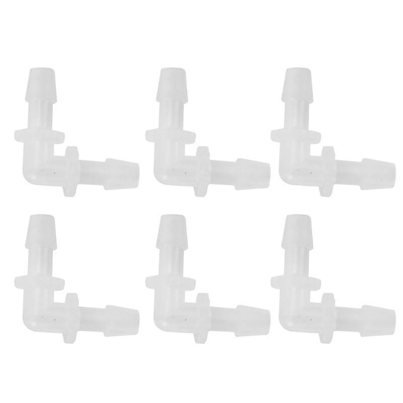 lot 35719 image: 6 Pcs Universal Automotive Vacuum Tubing Connector - Car 90 Degree 732 L Shaped Vacuum Tubing Connector Assortment 2 Way Vacuum Line Fittings - Plastic Transparent - Retail $7