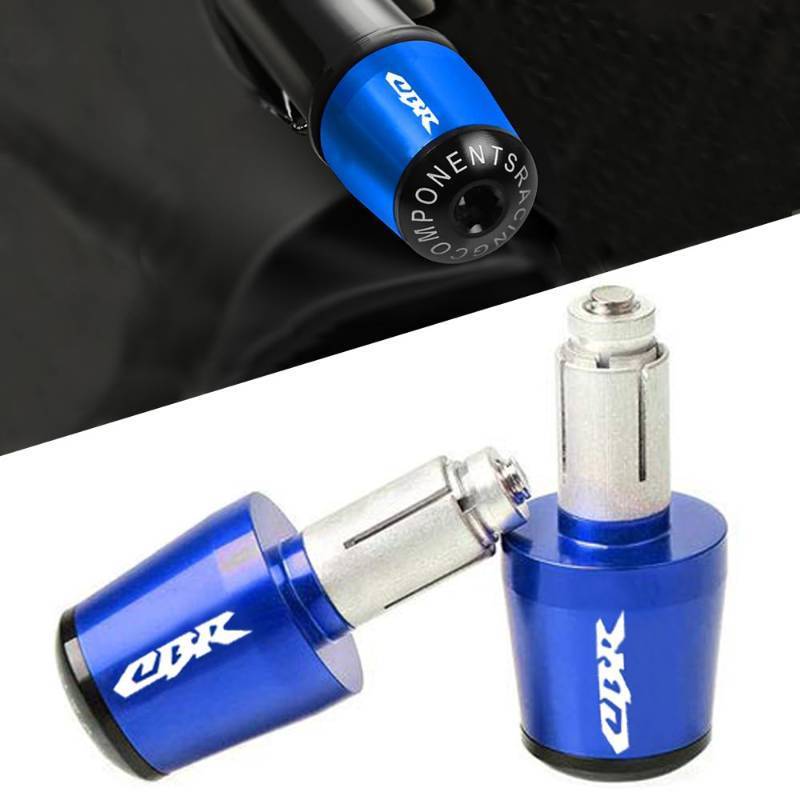lot 45111 image: 2pcs Motorcycle Handlebar Grip Ends 78 22mm for Honda CBR60F CBR125R CBR150R CBR250R CBR400 NC23 NC29 CBR600 F2 F3 F4 F4i CBR600RR CBR900RR CBR954RR CBR1000RR (Blue) - Retail $25