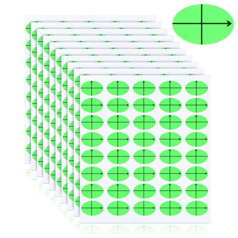 lot 45116 image: Embroidery Target Stickers, 34 x12 Machine Embroidery Placement Stickers Embroidery Target Labels Oval Planner Calendar Sticker Scrapbooking Crafting Stickers (Green) - Retail $6