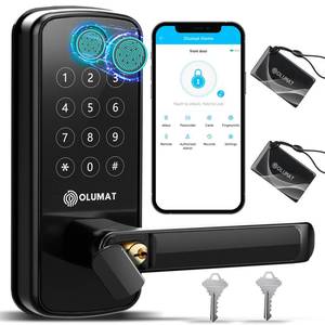 lot 36448 image: Smart Lock with Handle Wi-Fi Keyless Entry Door Lock - Smart Locks for Front Door - Biometric Fingerprint Lock with Keypad - Garage Door with App Control - Retail $169