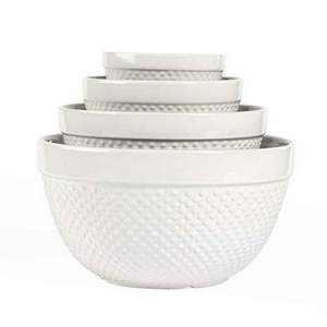 lot 36467 image: Gallery White Ceramic 4 Piece Mixing Bowls - Retail $37