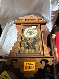 lot 27762 image: Antique Wooden Pendulum Clock