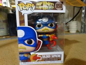 lot 22494 image: New Marvel POP Infinity & Warp Soldier Supreme (858)