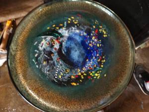 lot 27681 image: Handcrafted Decorative Glass Plate