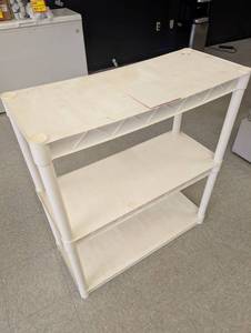 lot 10 image: White Plastic Storage Shelving Unit