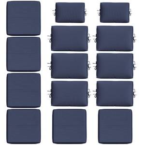 lot 8388 image: Kimunuk 14 Pcs Outdoor Cushion Slipcovers All-Weather Patio Cushion Covers, Replacement Waterproof with Zipper for Patio Furniture, Sectional Couch 3 Sizes, Covers Only - Retail $120