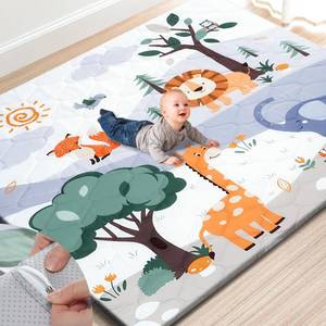 lot 8393 image: TINYHARBO Premium Foam Baby Play Mat 71 x 59 Removable &amp Machine Washable Cover, Extra Thick Padding Playpen Mat, Non-Slip Crawling Mat, Easy to Clean for Infants, Toddlers &amp Babies - Retail $70