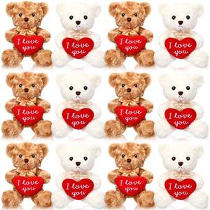 lot 8400 image: Hungdao 12 Pack Valentines Day Bear Bulk 10 Inch Soft Valentine Stuffed Animals Cute Plush Bears Romantic Gift for Valentines Day Girlfriend Birthday Wedding Anniversary Decoration(Heart)