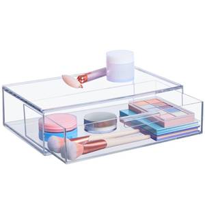 lot 8414 image: STORi Audrey Stackable Clear Bin Plastic Organizer Drawer  Organize Eyeshadow Palettes, Cosmetics, and Beauty Supplies on a Vanity  Made in USA - Retail $23