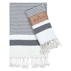 lot 8420 image: Ruvy Home Basics Turkish Hand Towels for Bathroom Set of 2  18x40, Cotton  Decorative Towel for Bathroom, Kitchen, Dishcloth, Tea, Yoga, Face, Gym - Black - Retail $18