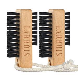 lot 8425 image: Larbois Nail Brush for Cleaning Fingernails, 2Pack Wooden Nail Brushes Fingernail Brush for Cleaning Nail Scrub Brush Two-Sided with Hanging Rope (Beechwood) - Retail $9