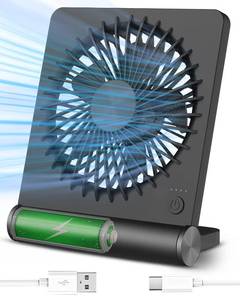 lot 8436 image: Tevelecin Small Desk Fan,Rechargeable USB Fan Battery Operated,Ultra Quiet, Strong Wind, 3 Speeds Travel Fans - Retail $17