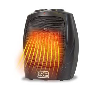 lot 8441 image: BLACKDECKER Personal Ceramic Heater, Space Heater for Office Desk, Home Office & Personal Use Desk, 2 Heat & Fan Only Settings, Adjustable Thermostat, BHDC201, Black - Retail $22