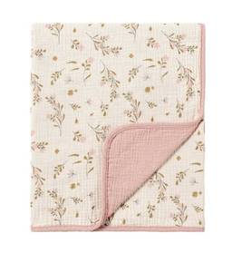 lot 8461 image: CREVENT 40X40 100% Organic Cotton Muslin Baby Blanket for Newborns, Essential for Baby Shower Birthday Gift - Flower 100X100cm - Retail $14