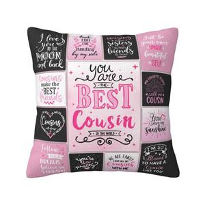 lot 8464 image: Cousin Gifts for Women Mothers Day, Best Gifts for Cousins Female, Favorite Cousin Gift for Girls, Cousins Birthday Gift for Women Throw Pillow Cover 18 x 18 - Retail $13