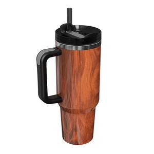 lot 8470 image: Dapperlin 40oz Stainless Steel Vacuum Insulated Tumbler with Lid and Straw for Water, Iced Tea or Coffee, Smoothie and More (Grain, 40 Ounces)