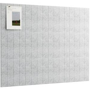 lot 8529 image: COOLBEBE Large Cork Board for Walls, 12 Pack 48x36 Bulletin Board, Pin Board Felt Wall Tiles with Removable Adhesive Tabs, Christmas Decoration, Grey