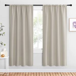 lot 8530 image: NICETOWN Blackout Curtains for Living Curtains, Room Darkening Window Curtain Panels, Easy-Care Solid Thermal Insulated DraperiesDrapes for Daughter Room (Natural, 2 Panels, 42 by 72) - Retail $28