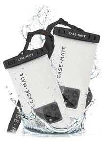 lot 8544 image: Case-Mate 2 Pack IP68 Waterproof Phone Pouch - Floating Waterproof Phone Case wCrossbody Lanyard - Beach Cruise Ship Travel Essentials - Compatible wAll Devices, Touchscreen Friendly - Sand Dollar - Retail $30