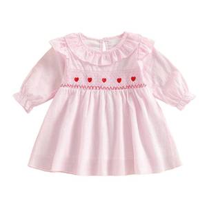 lot 8546 image: Toddler Girl Valentines Day Outfit Valentine Dress Love Heart Embroidery Smocked Princess Party Dresses Clothes (Valentines Pink L, 12-18 Months) - Retail $13