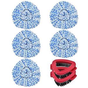 lot 8552 image: Mop Heads Replacements for Ocedar, 5 Pack Mop Replace Head for Ocedar RinseClean 2-Tank System, Spin Mop Replacement Head with 2 Scrubber Mop Head, Microfiber Mop Refills Deep Cleaning - Retail $20