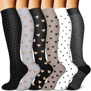 lot 8553 image: BLUEENJOY Copper Compression Socks for Women & Men (6 pairs) - Best Support for Nurses, Running, Hiking, Recovery - Retail $20