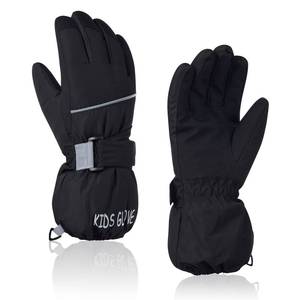 lot 8555 image: Kids Waterproof Winter Warm Snow Gloves Boys Girls Ski Gloves Toddler Mittens Windproof Black S - Retail $10
