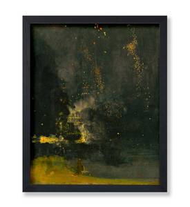 lot 8557 image: Poster Master Vintage Nocturne in Black and Gold Painting Poster - Retro The Falling Rocket Print - Abstract Art - Moody Landscape Style - Living Room or Office Wall Decor, 8x10 UNFRAMED - Retail $13