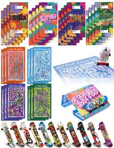 lot 8562 image: JoyFiesta Valentines Cards for Kids with Finger Skateboards, Kids Valentines Day Cards for School Classroom, Valentines Exchange Gifts for Boys Girls, Valentines Party Favors toys - Retail $18