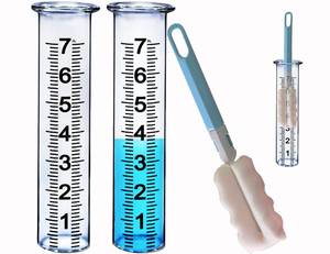 lot 8568 image: JMBay 7 inch Plastic Rain Gauge Replacement Tube, Freeze Proof and Crack Resistance Outdoor Rain Gauges Replacement Tube Plastic for Garden,Yard, Home, Best Rated, 2 pcs Tubes with 1 Clean Brush - Retail $15