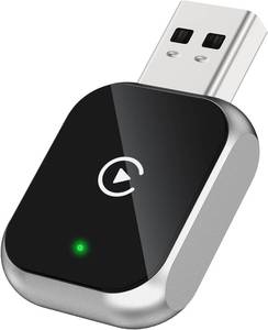 lot 8576 image: Mini Wireless Carplay Adapter for iPhone - Carplay Wireless Adapter Car Play Dongle, Wired to Wireless, Compatible with iPhone iOS 10, Silver - Retail $20