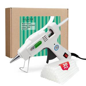 lot 8595 image: Krightlink Hot Glue Gun Kit with 30 Glue Sticks, Fast Preheating Hot Melt, High Temp for School Crafts DIY Arts and Quick Home Repairs (20w) - Retail $12