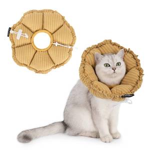lot 8612 image: H HIDREAM Soft Cat Cone Collar Cute Adjustable Cat Recovery Collar Elizabethan e Collar that can Protect Head and Foot Wounds Daisy Yellow All-Season Style - Retail $18
