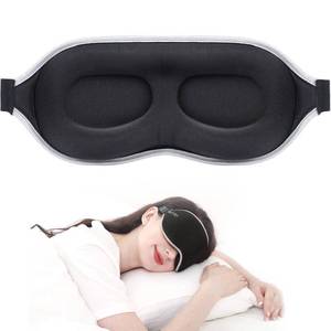 lot 8640 image: MZOO Luxury Sleep Mask for Back, Side Sleeper, Complete Light Blocking Sleeping Eye Mask Night Blindfold, 3D Zero Pressure & Spacious for Lash Extensions, Breathable Soft Eye Cover Flight Nap Travel - Retail $30