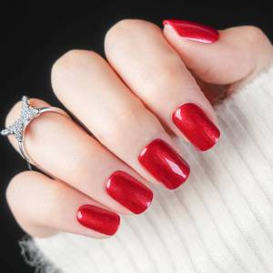 lot 8662 image: 30Pcs Almond Press On Nails - Supremely Fit & Natural Soft Gel Almond Nails,15 Sizes, Reusable Fake Nails Kit with Gift Box for Women (Cherry Red)