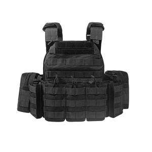lot 8670 image: DCOFXGM Airsoft Vest for Men Adjustable Modular Tactical Vest with Removable Pouch Adults Breathable Tactical Paintball Vest (Black) - Retail $60