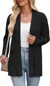lot 8633 image: Zeagoo Womens Long Sleeve Cardigan Black Small