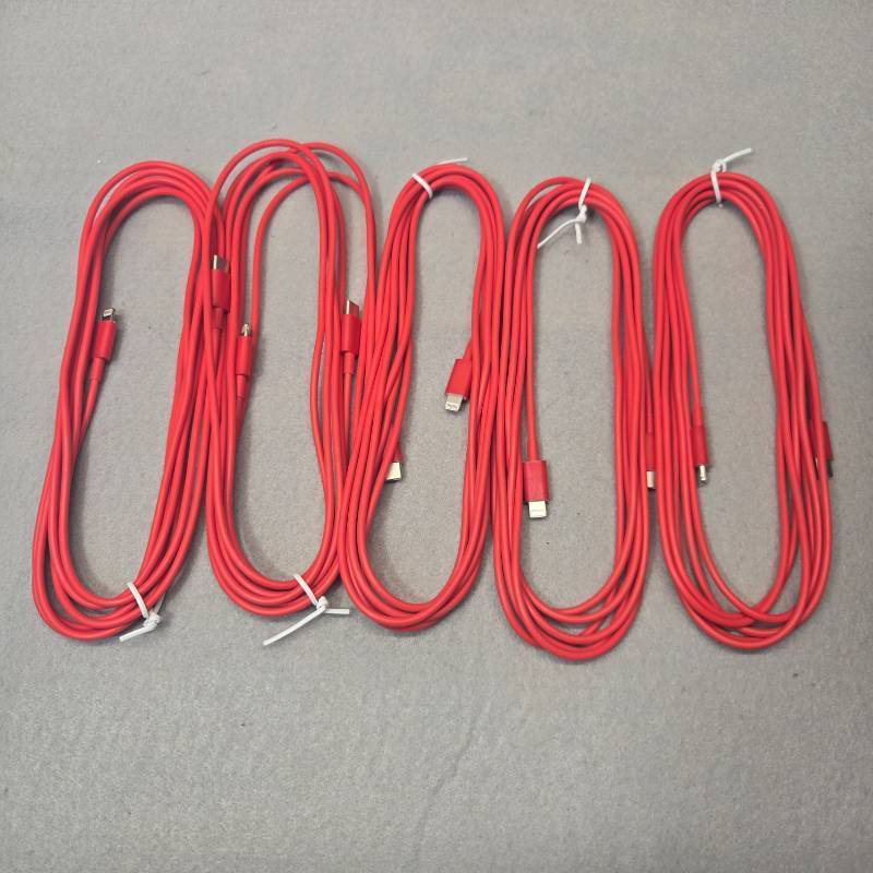 lot 230 image: Red USB-C to Lightning Cable Bundle