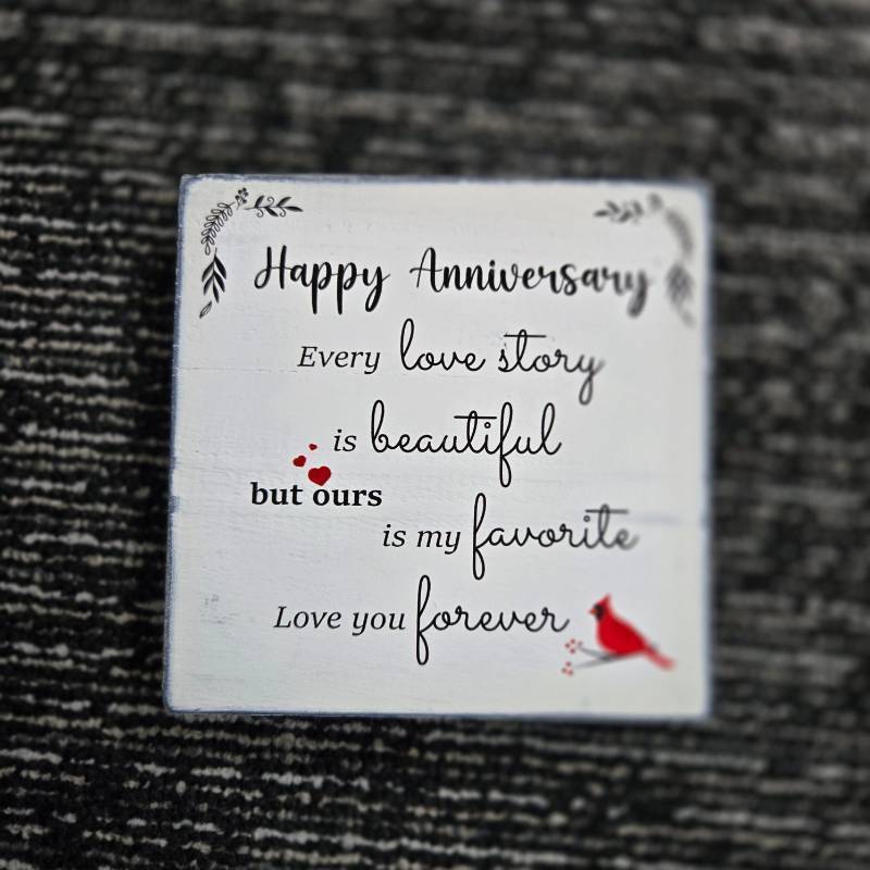 lot 134 image: Anniversary Love Story Cardinal Sign