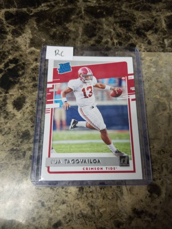 lot 1116 image: 2020 Panini Chronicles Draft Picks Donruss Tua Tagavailoa Alabama Crimson Tide Rookie Football Card