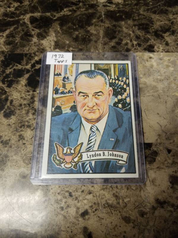lot 1117 image: 1972 Topps US Presidents Lyndon B. Johnson Trading Card