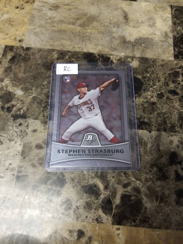 lot 1201 image: 2010 Topps Bowman Platinum Stephen Strasburg Washington Nationals Rookie Baseball Card